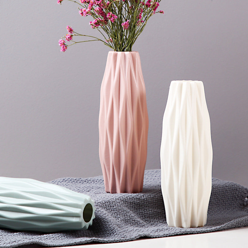 Home Decorative Plastic Nordic Vases Flower Arrangements Dry Wet Flower Vases