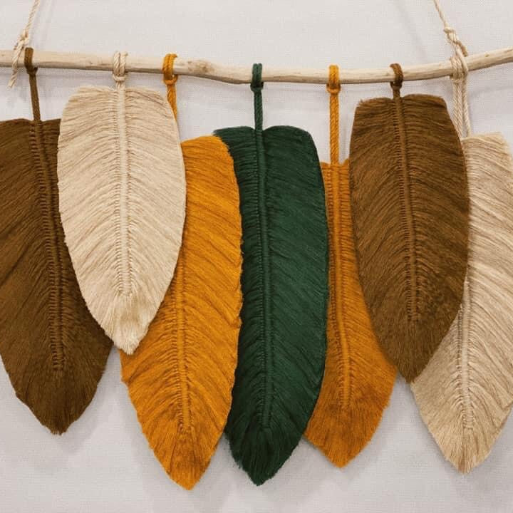 Boho Handmade Macrame Leaf for Home Decor