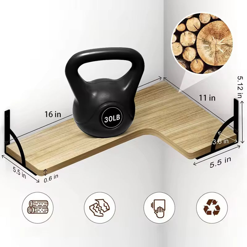 Factory Wholesale Solid Wooden Floating Storage Shelves Wall Mounted Racks for Living Room Bedroom