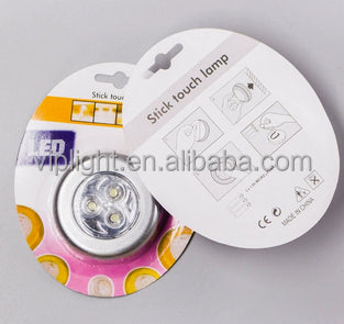 3 LED Closet Cabinet Lamp AAA Battery Powered Wireless Stick Tap Touch Push Security Kitchen Wall Car Night Light