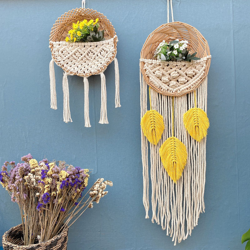 Nordic Walling Hanging Decor Plant Flower Flower Basket Children's Room Wall Planter Basket for Flower Hanging Decoration