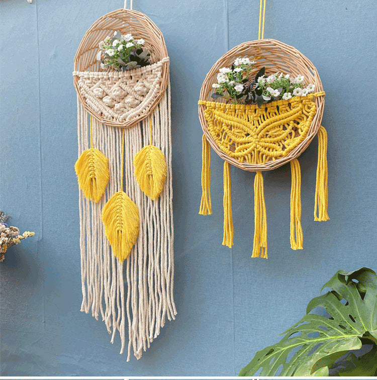 Nordic Walling Hanging Decor Plant Flower Flower Basket Children's Room Wall Planter Basket for Flower Hanging Decoration