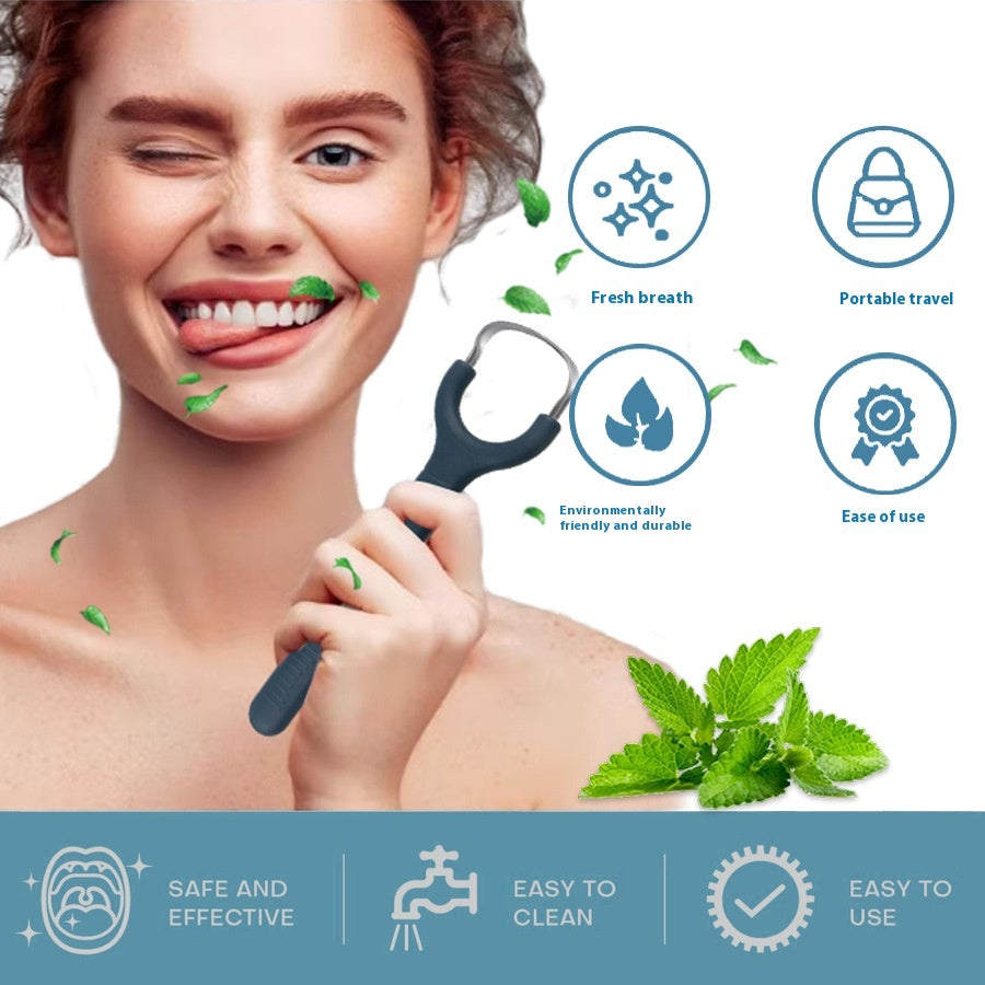 New Style Portable 304 Stainless Steel and Copper Y-Shaped Tongue Scraper Effective Tongue Cleaner for Odor Removal