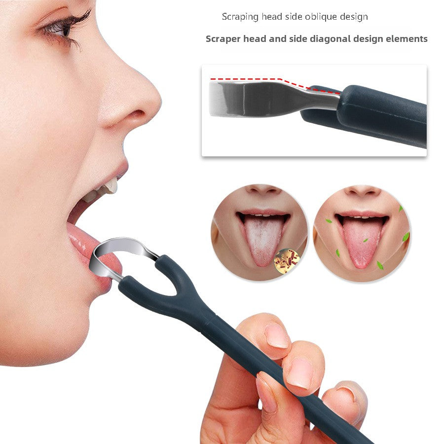 New Style Portable 304 Stainless Steel and Copper Y-Shaped Tongue Scraper Effective Tongue Cleaner for Odor Removal