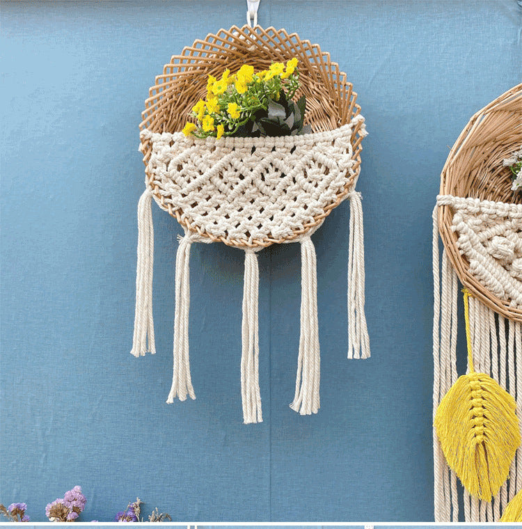 Nordic Walling Hanging Decor Plant Flower Flower Basket Children's Room Wall Planter Basket for Flower Hanging Decoration
