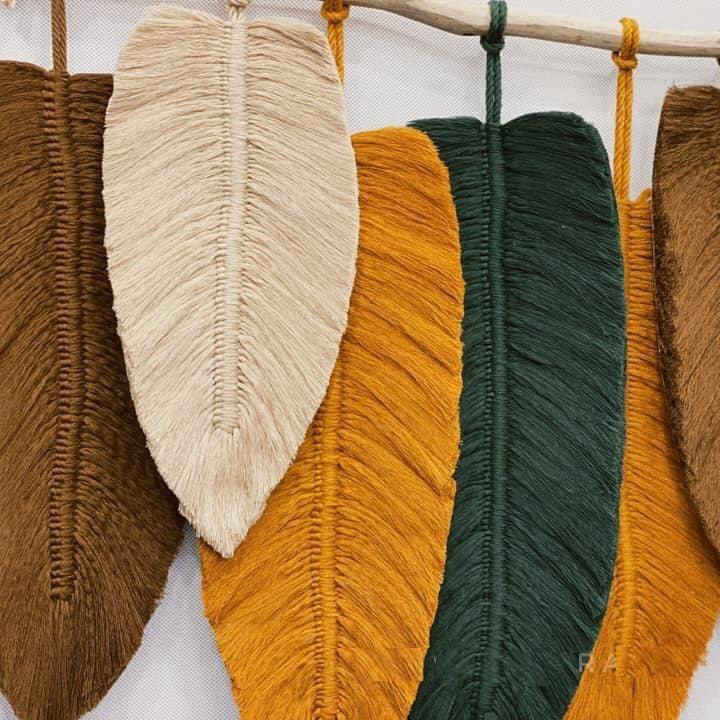 Boho Handmade Macrame Leaf for Home Decor
