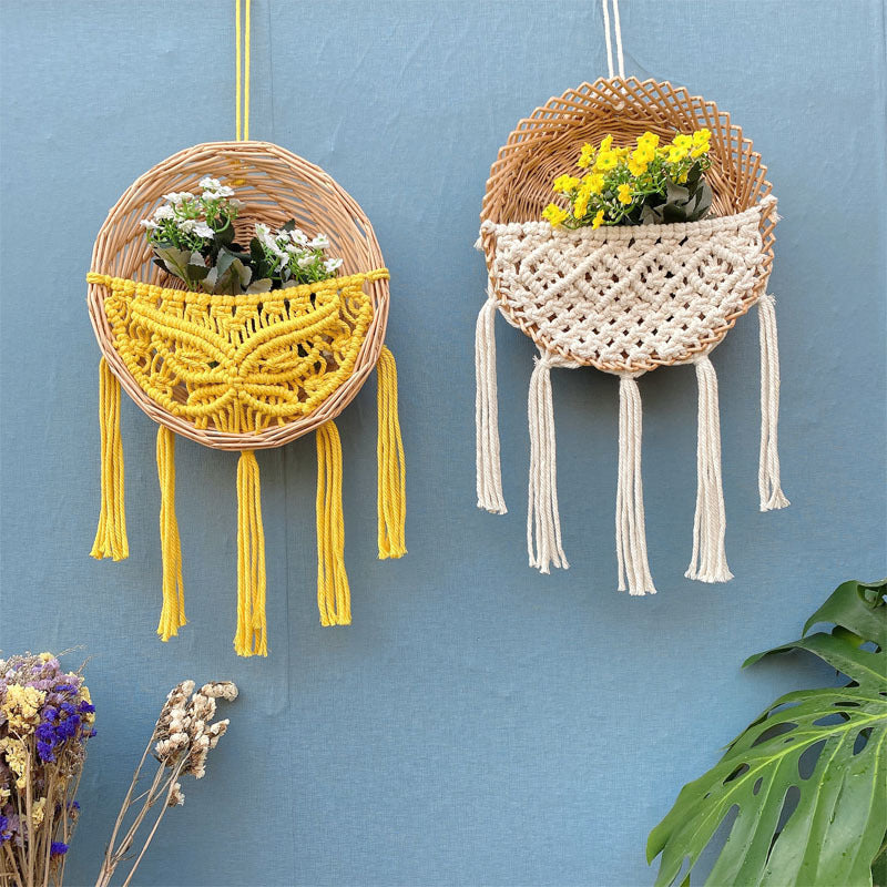 Nordic Walling Hanging Decor Plant Flower Flower Basket Children's Room Wall Planter Basket for Flower Hanging Decoration