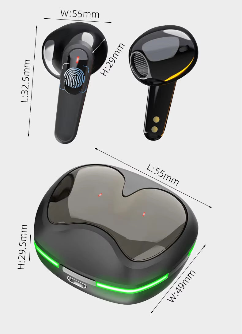 Wireless Air Buds ā Bluetooth 5.3 Earbuds with Charging Case, Touch Control, Noise Reduction, Deep Bass, Mic for Calls, Compatible with Android & iOS