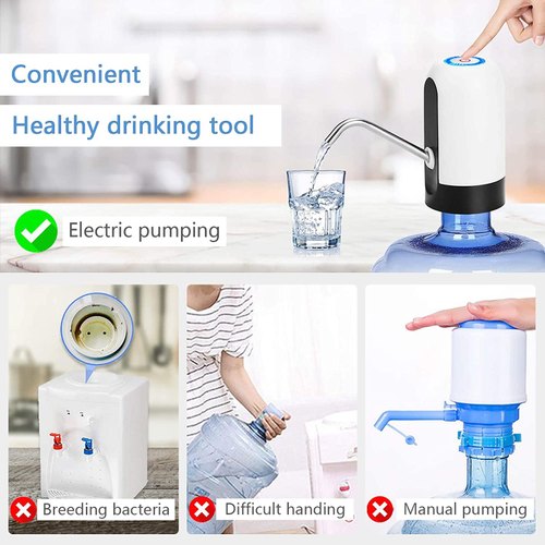 Automatic Water Dispenser ā USB Rechargeable Pump for Bottled Water, One-Touch Operation, Portable, Leakproof, Ideal for Home, Office, Kitchen & Outdoor Use