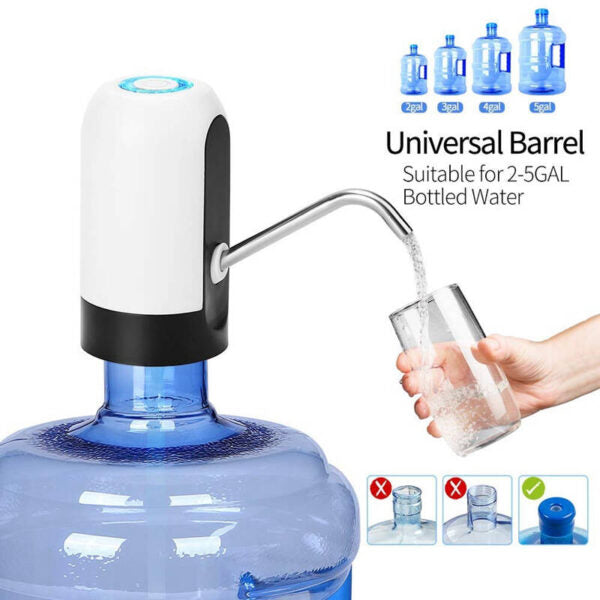 Automatic Water Dispenser ā USB Rechargeable Pump for Bottled Water, One-Touch Operation, Portable, Leakproof, Ideal for Home, Office, Kitchen & Outdoor Use