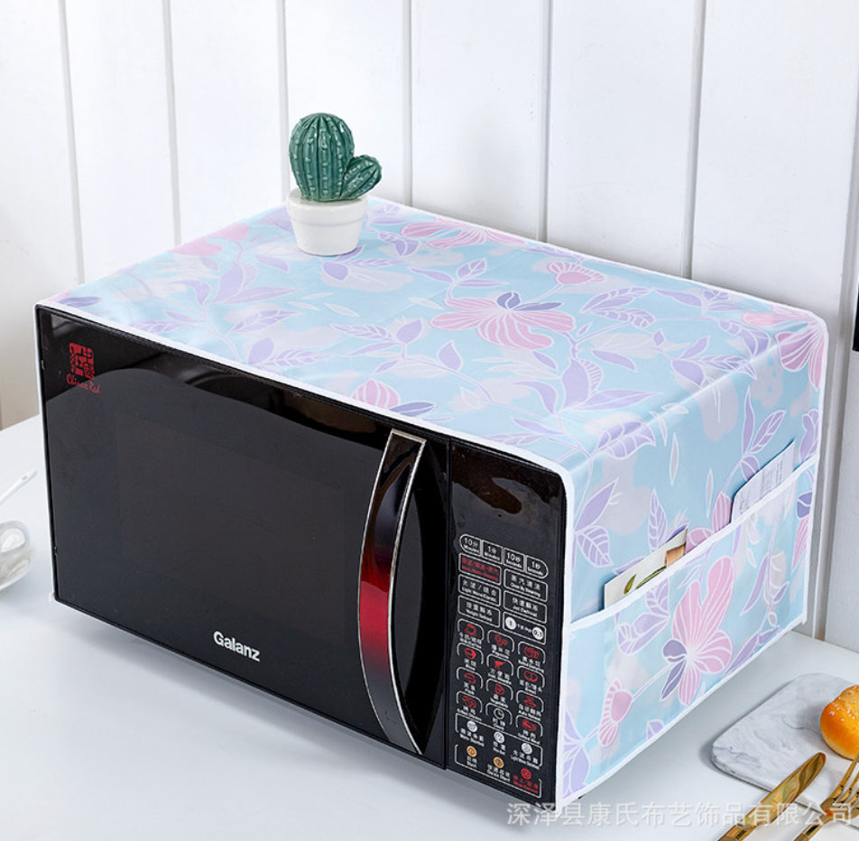Microwave Oven Cover – Waterproof & Dustproof Protector with Side Pockets, Heat-Resistant Fabric, Fits Most Sizes, Easy to Clean, Kitchen Appliance Cover