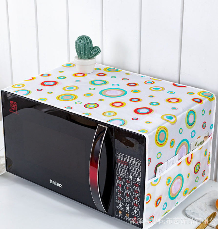 Microwave Oven Cover – Waterproof & Dustproof Protector with Side Pockets, Heat-Resistant Fabric, Fits Most Sizes, Easy to Clean, Kitchen Appliance Cover