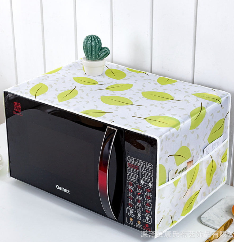 Microwave Oven Cover – Waterproof & Dustproof Protector with Side Pockets, Heat-Resistant Fabric, Fits Most Sizes, Easy to Clean, Kitchen Appliance Cover