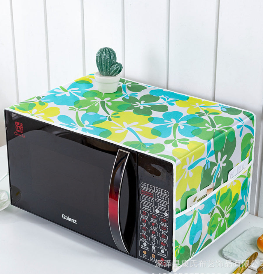 Microwave Oven Cover – Waterproof & Dustproof Protector with Side Pockets, Heat-Resistant Fabric, Fits Most Sizes, Easy to Clean, Kitchen Appliance Cover
