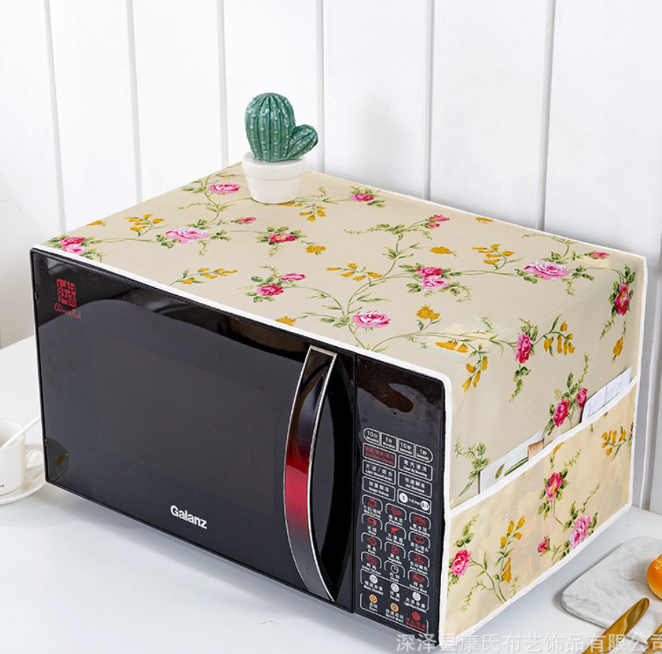 Microwave Oven Cover – Waterproof & Dustproof Protector with Side Pockets, Heat-Resistant Fabric, Fits Most Sizes, Easy to Clean, Kitchen Appliance Cover