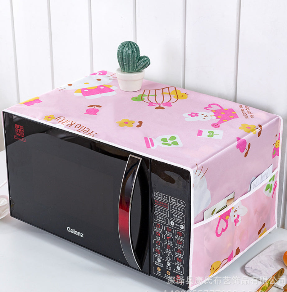 Microwave Oven Cover – Waterproof & Dustproof Protector with Side Pockets, Heat-Resistant Fabric, Fits Most Sizes, Easy to Clean, Kitchen Appliance Cover