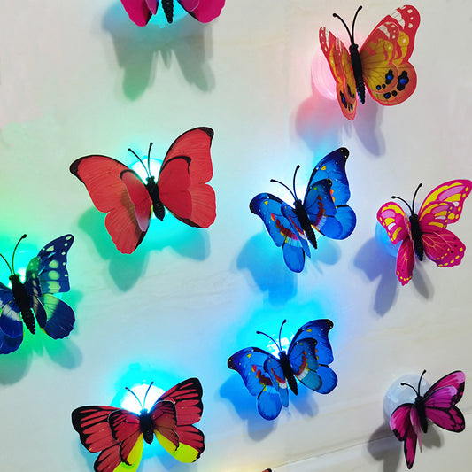 6 Pcs LED Butterfly Night Light – Color Changing Glow-in-the-Dark Wall Lamps for Kids Room, Home Decor, Battery Operated Nightlights for Bedroom, Nursery, Gifts