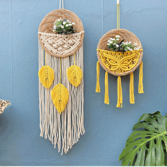 Nordic Walling Hanging Decor Plant Flower Flower Basket Children's Room Wall Planter Basket for Flower Hanging Decoration