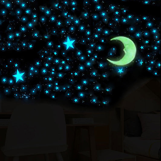 100 Pcs Glow In The Dark Stars – Luminous Plastic Ceiling & Wall Stickers, Space-Themed Room Decoration for Kids Bedroom, Nursery, Glow Stars for Night Sky Effect