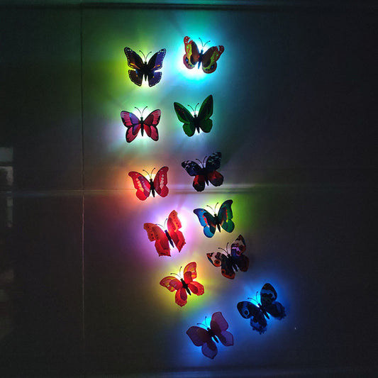 6 Pcs LED Butterfly Night Light – Color Changing Glow-in-the-Dark Wall Lamps for Kids Room, Home Decor, Battery Operated Nightlights for Bedroom, Nursery, Gifts