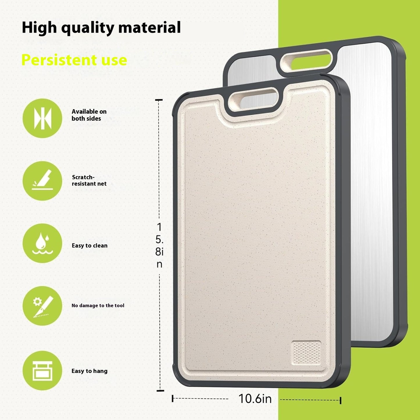 Customized Anti-Mold Stainless Steel and Pure Titanium Double-Sided Kitchen Chopping Board Household Fruit Food Cutting Board