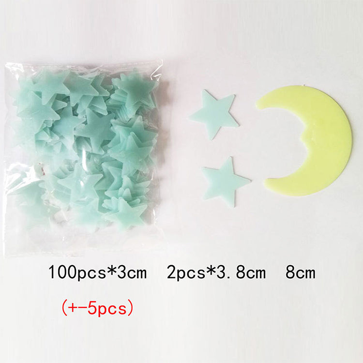 100 Pcs Glow In The Dark Stars – Luminous Plastic Ceiling & Wall Stickers, Space-Themed Room Decoration for Kids Bedroom, Nursery, Glow Stars for Night Sky Effect