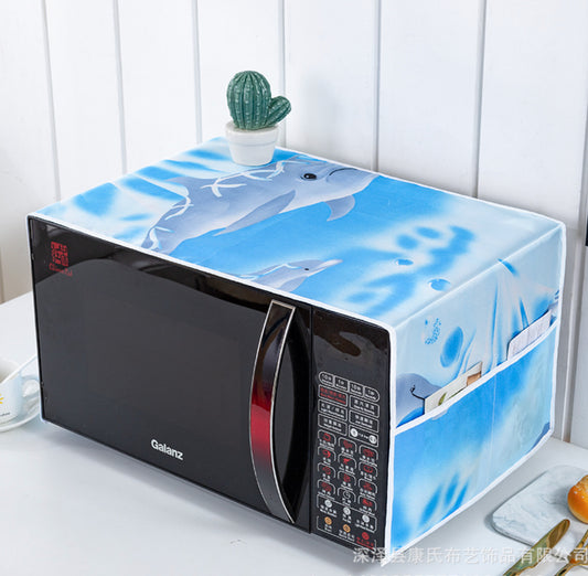Microwave Oven Cover – Waterproof & Dustproof Protector with Side Pockets, Heat-Resistant Fabric, Fits Most Sizes, Easy to Clean, Kitchen Appliance Cover