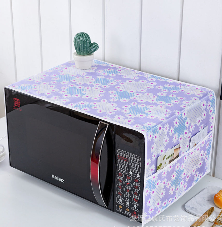 Microwave Oven Cover – Waterproof & Dustproof Protector with Side Pockets, Heat-Resistant Fabric, Fits Most Sizes, Easy to Clean, Kitchen Appliance Cover