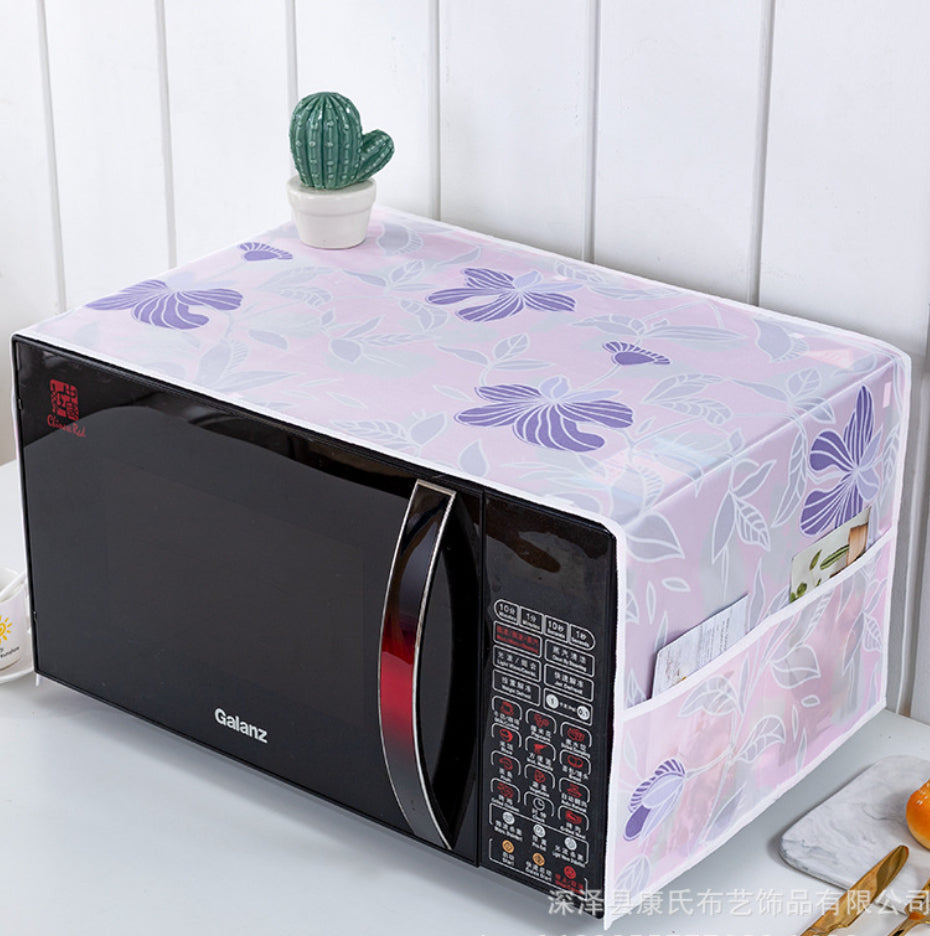Microwave Oven Cover – Waterproof & Dustproof Protector with Side Pockets, Heat-Resistant Fabric, Fits Most Sizes, Easy to Clean, Kitchen Appliance Cover